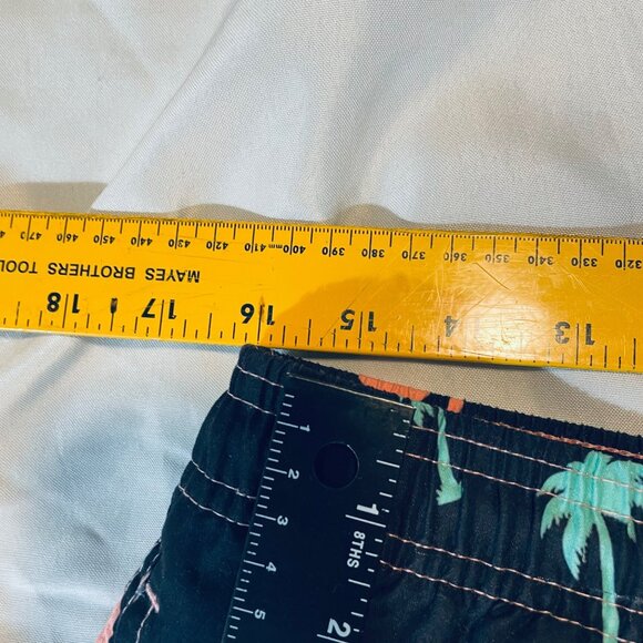 Mens Flamingo & Palm Tree Print Swim Trunks XXL Polyester - Picture 8 of 8